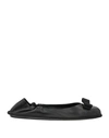 Ferragamo Woman Ballet Flats Black Size 10.5 Soft Leather