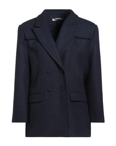 Maria Vittoria Paolillo Mvp Woman Blazer Navy Size 6 Virgin Wool, Polyamide In Navy Blue