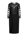 Moschino Woman Midi Dress Black Size 6 Viscose, Elastane, Polyamide, Polyester, Silk In Black