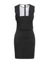 Simona Corsellini Woman Mini Dress Black Size 8 Polyester, Virgin Wool, Lycra