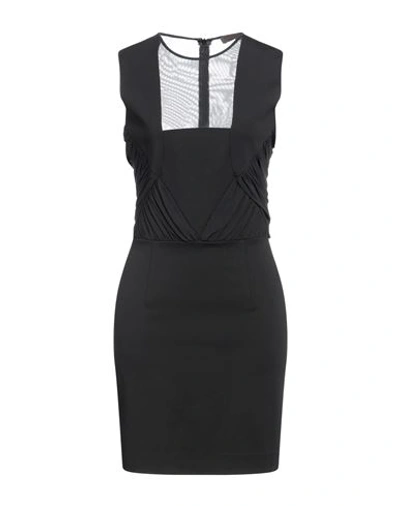 Simona Corsellini Woman Mini Dress Black Size 8 Polyester, Virgin Wool, Lycra