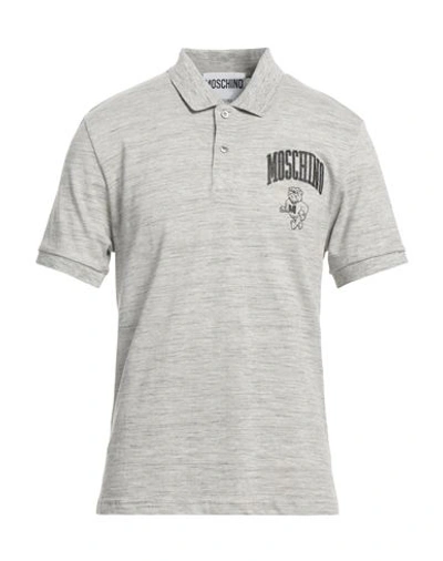 Moschino Man Polo Shirt Light Grey Size 42 Cotton