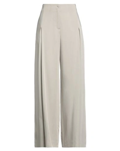 Pianurastudio Woman Pants Light Grey Size 10 Tencel