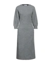 Fabiana Filippi Woman Midi Dress Light Grey Size 10 Wool, Alpaca Wool, Polyamide, Silk, Cashmere