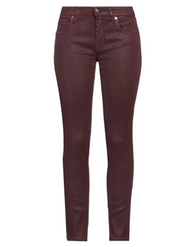 Jacob Cohёn Woman Denim Pants Burgundy Size 26 Lyocell, Cotton, Elastane In Red