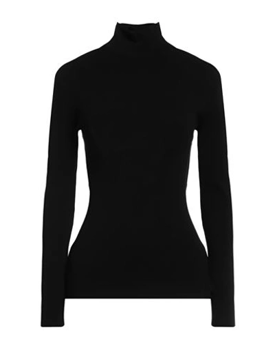 Dondup Woman Turtleneck Black Size 6 Viscose, Polyester