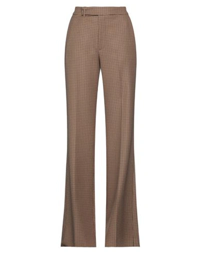 The Seafarer Woman Pants Camel Size 6 Polyester, Virgin Wool In Brown