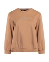 GATTINONI GATTINONI WOMAN SWEATSHIRT CAMEL SIZE XS VISCOSE, POLYAMIDE, ELASTANE