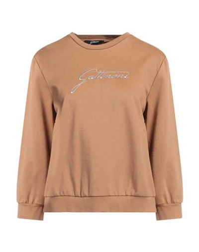 Gattinoni Woman Sweatshirt Camel Size Xs Viscose, Polyamide, Elastane In Beige