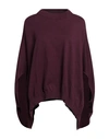 White Wise Woman Sweater Deep Purple Size M Viscose, Polyester, Nylon