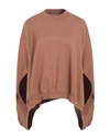 White Wise Woman Sweater Camel Size S Viscose, Polyester, Nylon In Beige