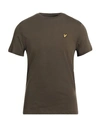 Lyle & Scott Man T-shirt Military Green Size S Cotton