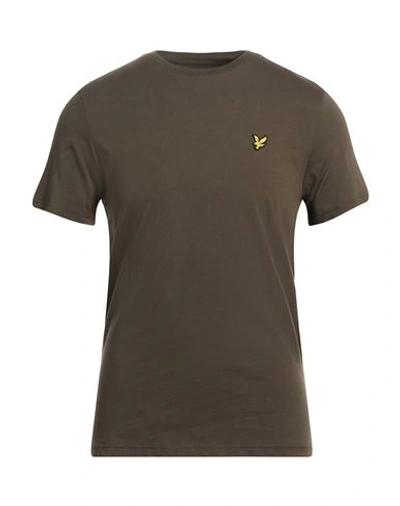 Lyle & Scott Man T-shirt Military Green Size S Cotton