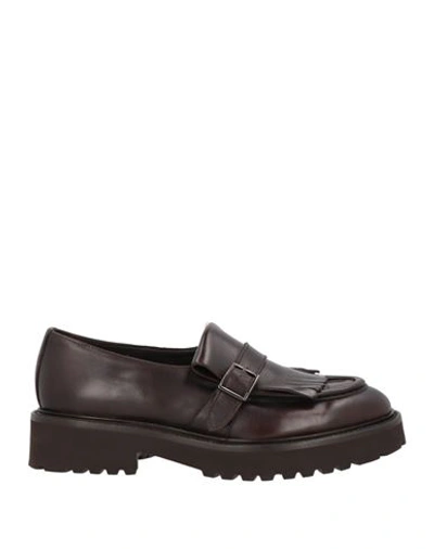 Doucal's Deco' Dark Brown Loafer With Fringe