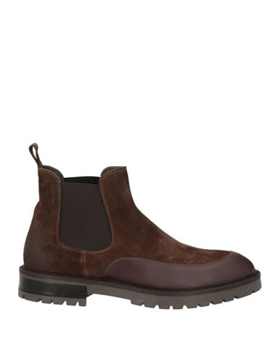 Fedeni Man Ankle Boots Dark Brown Size 10 Soft Leather