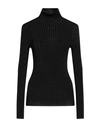 PIANURASTUDIO PIANURASTUDIO WOMAN TURTLENECK BLACK SIZE M ACRYLIC, WOOL, VISCOSE