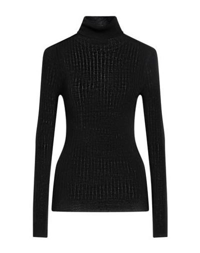 Pianurastudio Woman Turtleneck Black Size M Acrylic, Wool, Viscose