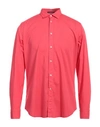 B.d.baggies B. D.baggies Man Shirt Coral Size M Cotton, Elastane In Red