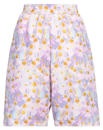 Plan C Woman Shorts & Bermuda Shorts Lilac Size 6 Polyester In Purple