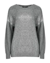 Carla G. Woman Sweater Silver Size 6 Polyacrylic, Alpaca Wool, Polyamide, Polyester