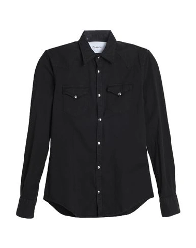 Aglini Man Shirt Black Size 17 ¾ Cotton, Polyamide, Elastane