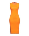 Mangano Woman Midi Dress Orange Size 8 Cotton