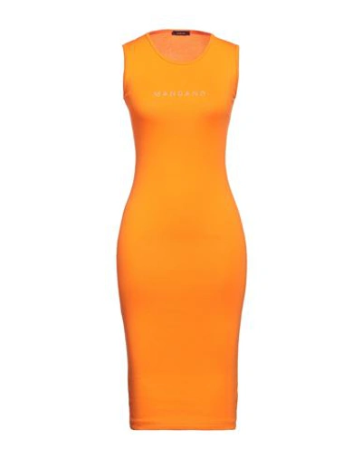 Mangano Woman Midi Dress Orange Size 8 Cotton