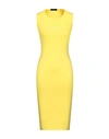 Mangano Woman Midi Dress Yellow Size 8 Cotton In Yellow