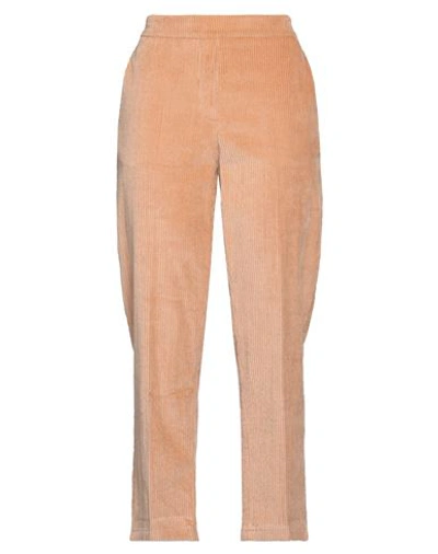 Momoní Woman Pants Apricot Size 12 Cotton, Modal, Elastane In Orange