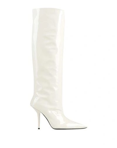 Eddy Daniele Woman Knee Boots Off White Size 10.5 Soft Leather