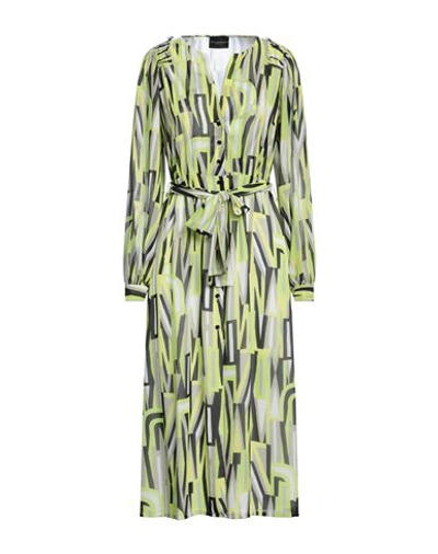 ATOS LOMBARDINI ATOS LOMBARDINI WOMAN MIDI DRESS LIME GREEN SIZE 10 RECYCLED POLYESTER