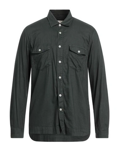 Altea Man Shirt Dark Green Size S Modal, Cotton