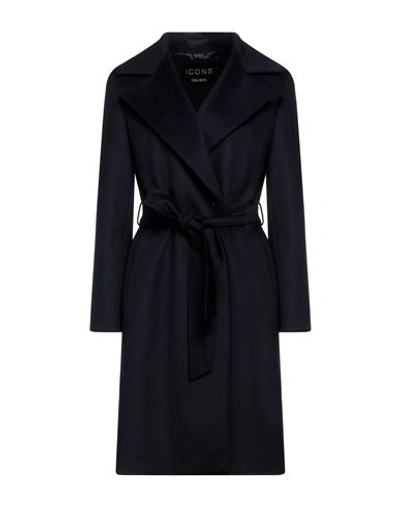 Cinzia Rocca Woman Coat Midnight Blue Size 14 Wool In Blue