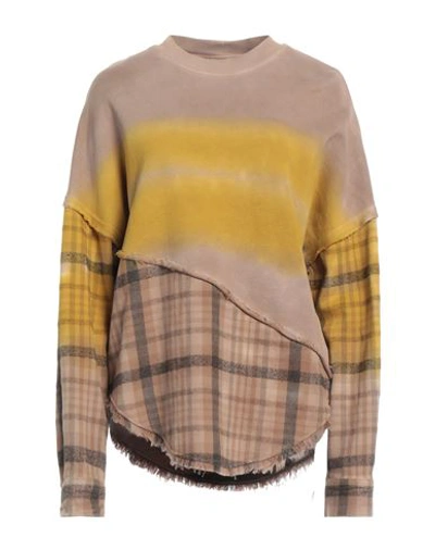 Raquel Allegra Woman Sweatshirt Light Brown Size 0 Cotton, Elastane In Beige