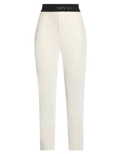 Liviana Conti Woman Leggings Cream Size 6 Polyester, Elastane In White
