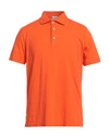 Drumohr Man Polo Shirt Orange Size M Cotton