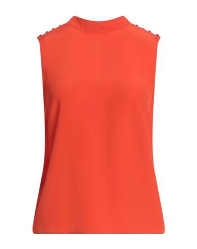Patrizia Pepe Woman Top Orange Size 10 Viscose, Silk