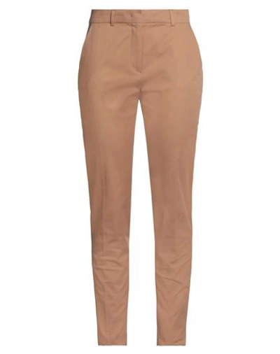 Max Mara Studio Woman Pants Tan Size 12 Cotton, Elastane In Brown