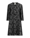 BOTTEGA MARTINESE BOTTEGA MARTINESE WOMAN COAT BLACK SIZE 4 COTTON, ACRYLIC, POLYESTER, WOOL