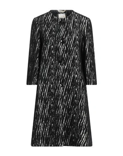 Bottega Martinese Woman Coat Black Size 6 Cotton, Acrylic, Polyester, Wool