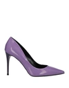 BRUGLIA BRUGLIA WOMAN PUMPS PURPLE SIZE 8 SOFT LEATHER