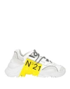 N°21 Woman Sneakers White Size 8 Textile Fibers