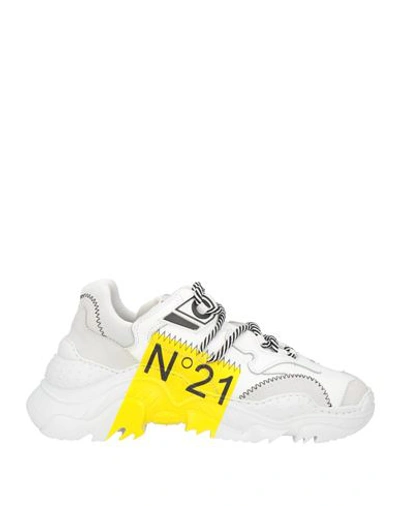 N°21 Woman Sneakers White Size 8 Textile Fibers