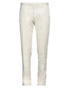 Santaniello Man Pants Ivory Size 40 Flax, Cotton, Elastane In White