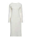 Jucca Woman Midi Dress Ivory Size M Cashmere In White