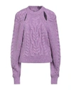 Isabel Marant Paloma Cable-knit Wool-blend Sweater In Purple