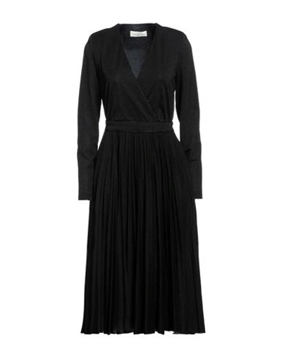 Corte Dei Gonzaga Woman Midi Dress Black Size 6 Viscose, Polyester, Polyamide, Elastane