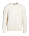 H953 Man Sweater Cream Size 44 Merino Wool In White