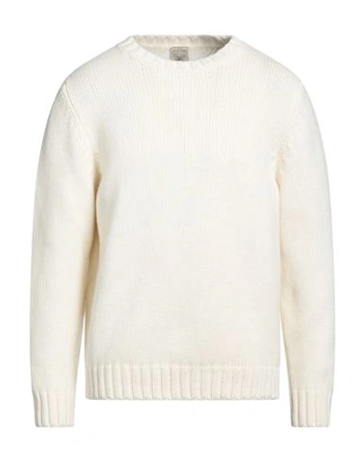 H953 Man Sweater Cream Size 44 Merino Wool In White