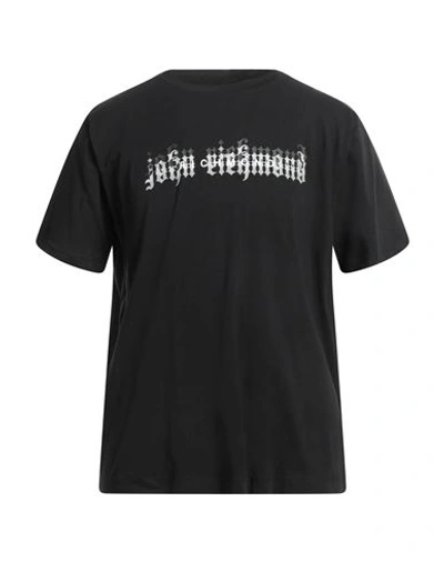 John Richmond Man T-shirt Black Size S Cotton, Lycra